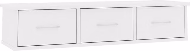 Berkfield Home Wall-mounted Drawer Shelf in White, W: 88 cm, D: 26 cm, H: 18.5 cm – 1
