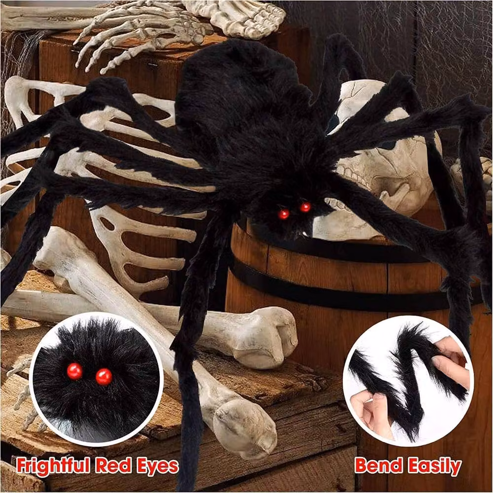 Garwarm Halloween Hanging Spider for Indoor and Outdoor Decor in Black, Red and Multicolour – 2