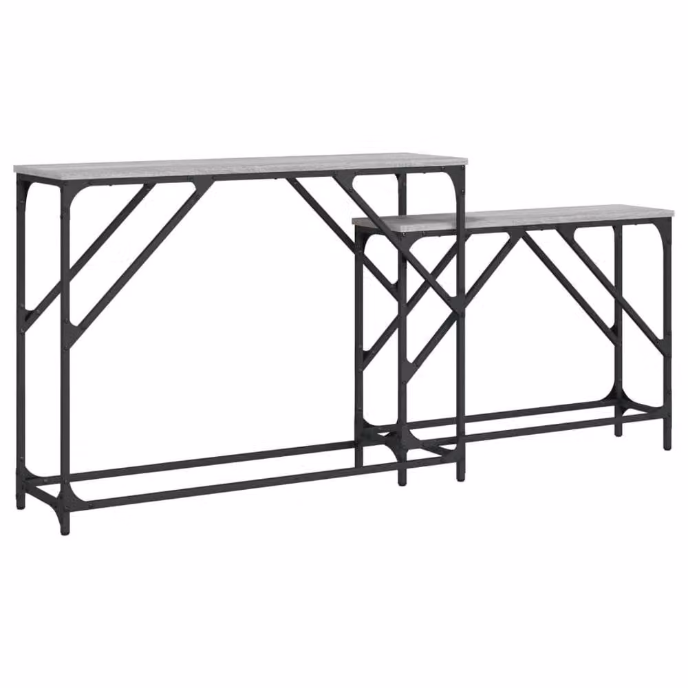 Berkfield Home Nesting Console Tables, 2 Piece Set in Grey Sonoma Engineered Wood – 2