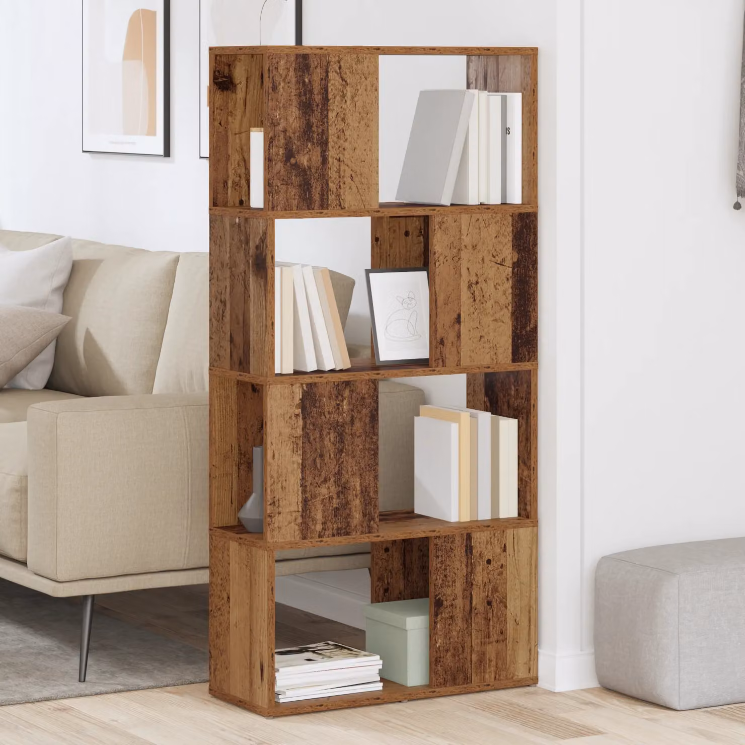 Berkfield Home Rustic Brown Storage Unit, W/D/H: 60 x 24 x 124 cm – 3