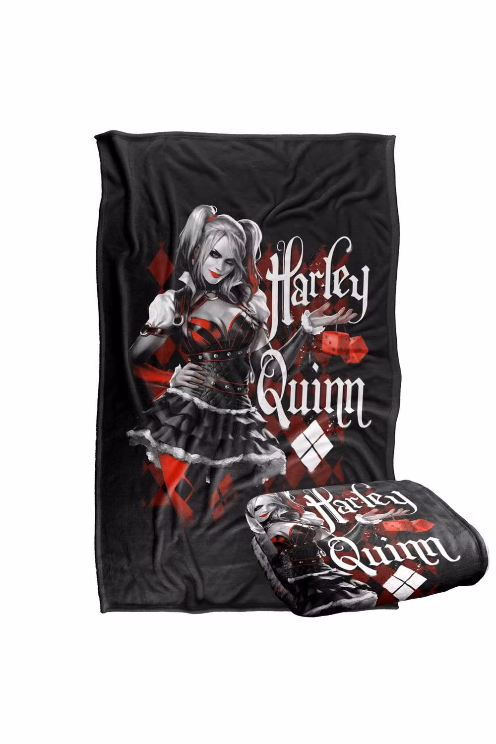 Warner Bros. Batman Arkham Knight Harley Quinn Dice Silky Touch Super Soft Fleece Throw Blanket, Multicolour, W: 91.44 cm x L: 147 cm – 7