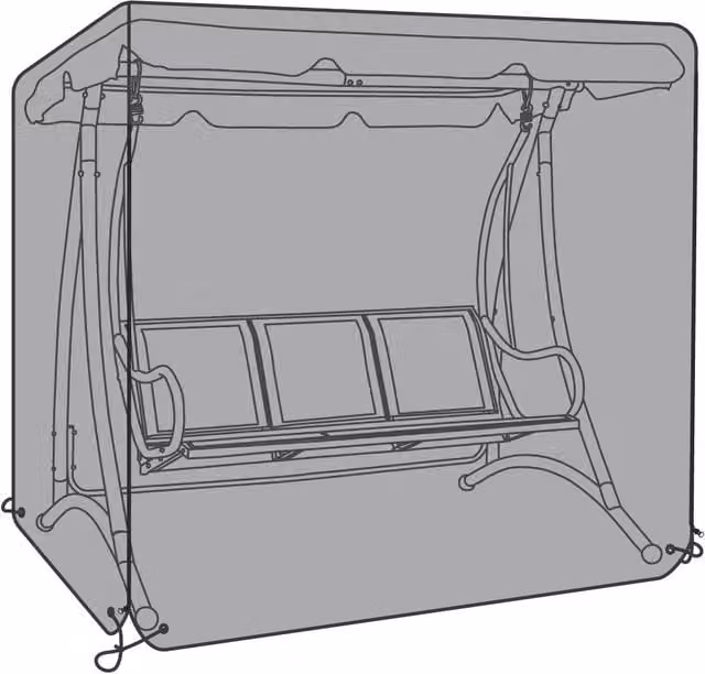 Charles Bentley Deluxe Waterproof Swing Seat Cover in Black and Grey, W/D/H: 220 x 170 x 125 cm