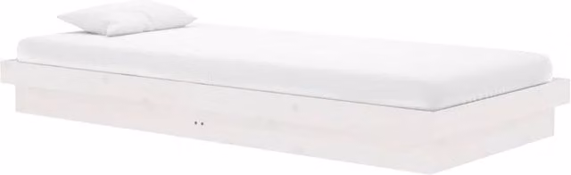 Berkfield Home Beautiful Solid Wood Pine Bed Frame, White, W/D/H: 90 x 200 cm – 1