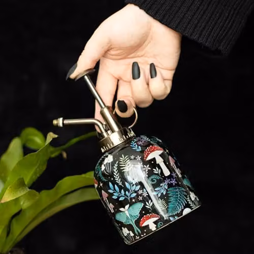 KDMD Ceramic Plant Mister in Black with Dark Forest Design – 2