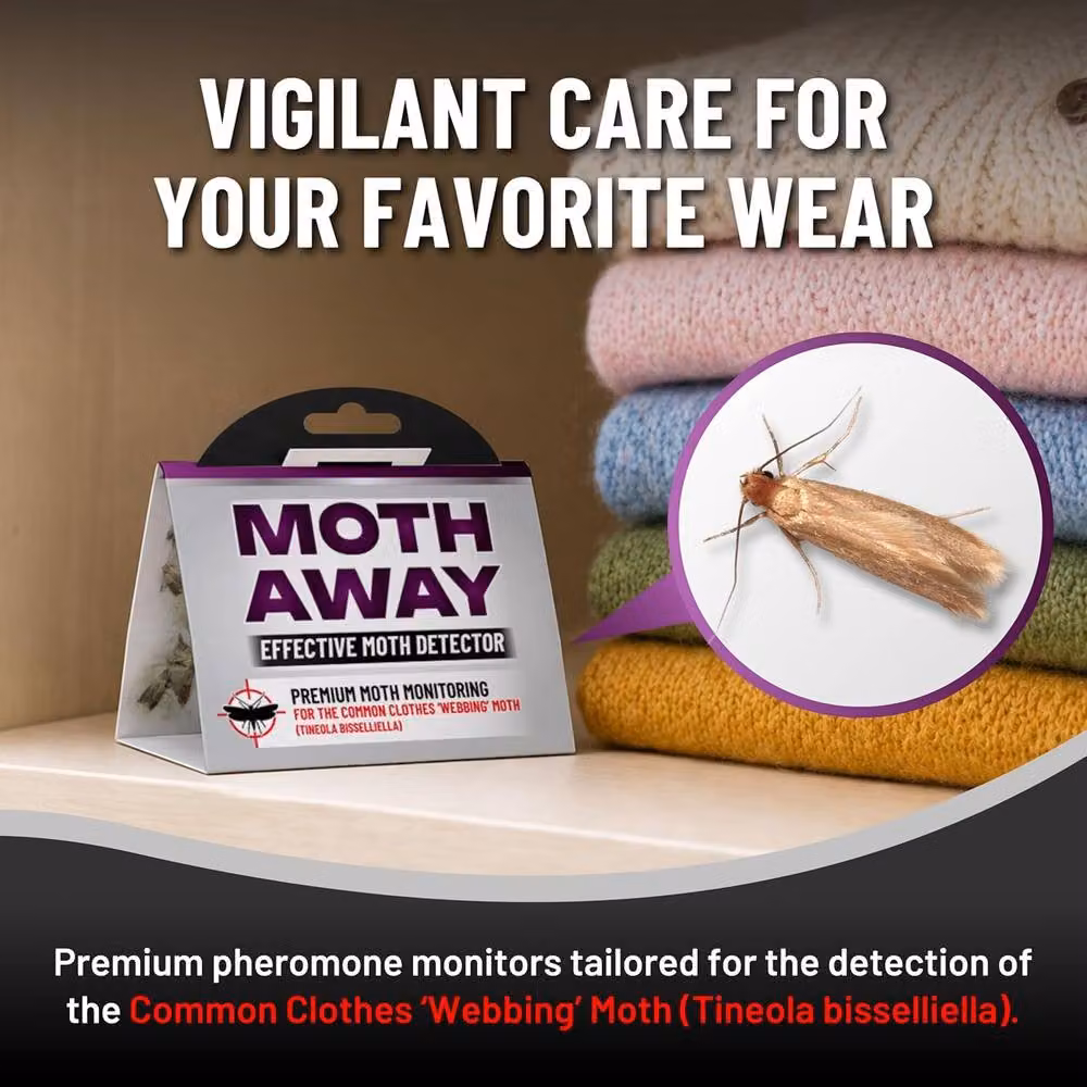 volila Non-Toxic Foldable Triangle Moth Traps for Wardrobes, 12 Pack, Multicolour – 5