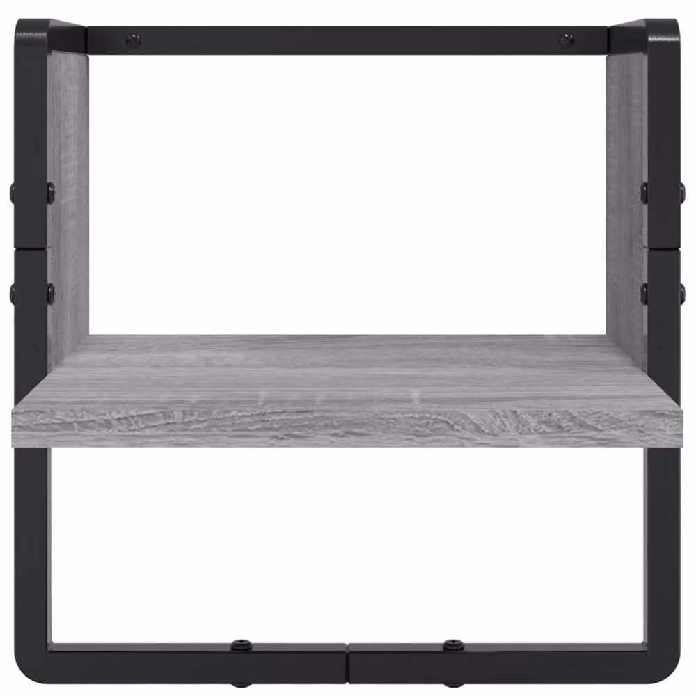 Berkfield Home 4 Piece Grey Sonoma Engineered Wood Wall Shelf Set with Hanging Rods – 4