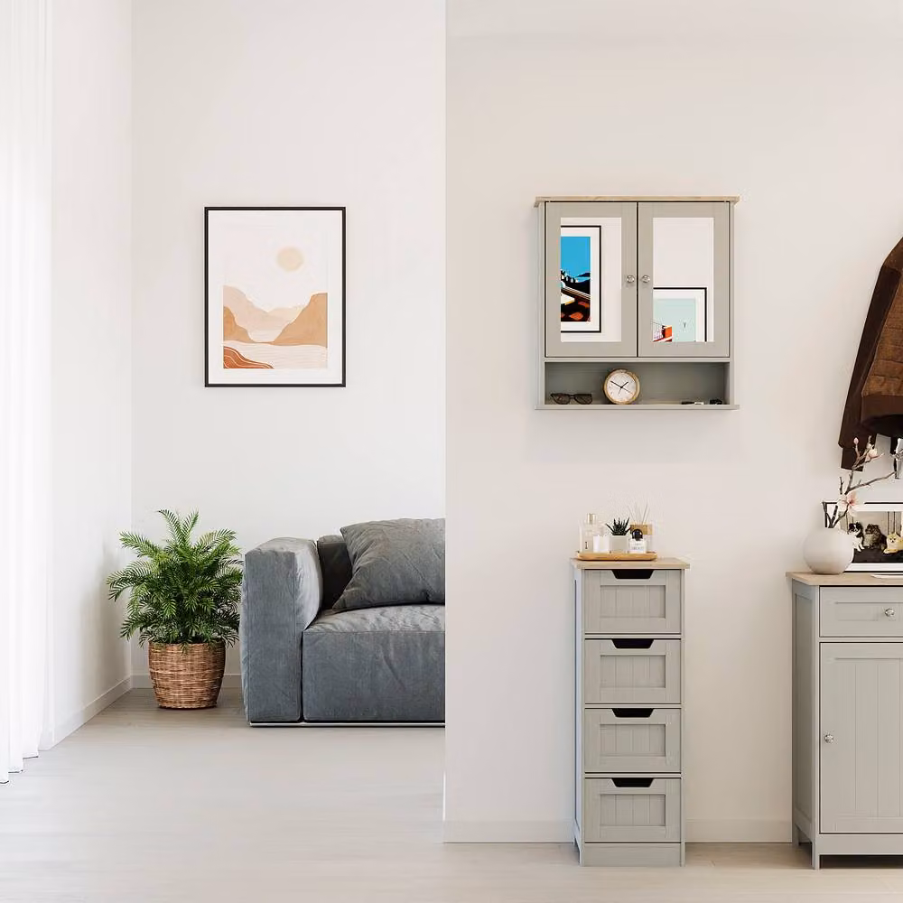 HD Designs Priano 4 Drawer Freestanding Bathroom Storage Unit in Grey – 3