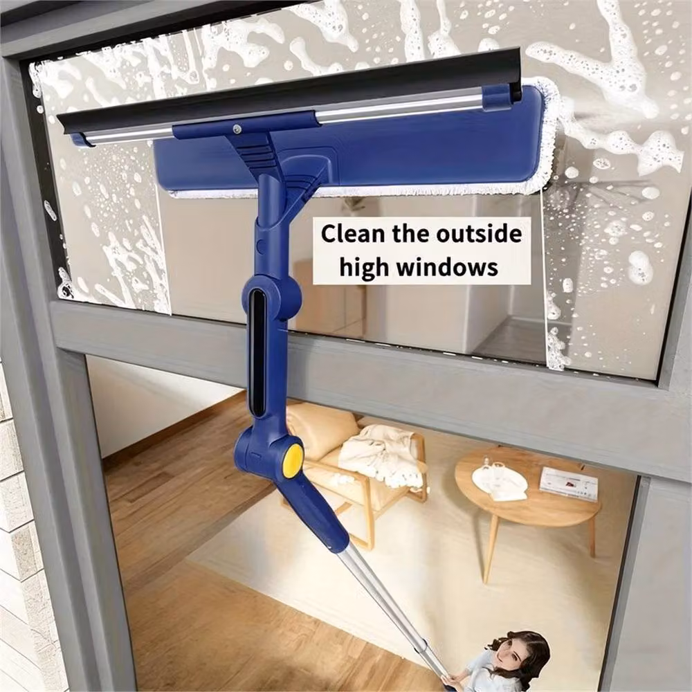 SPETLEK Blue Telescopic Window Cleaning Brush and Squeegee with Microfibre Head – 2
