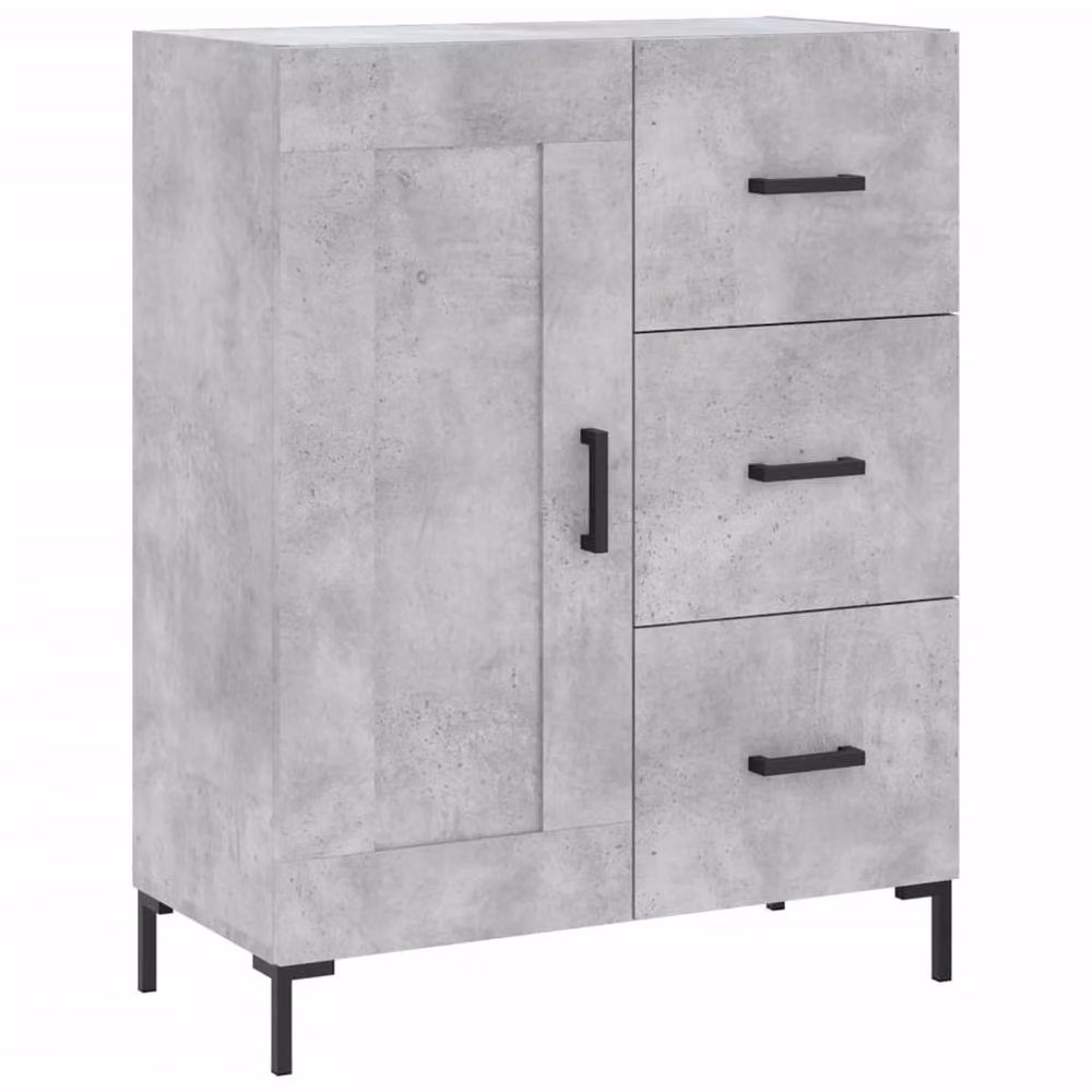 Berkfield Home Sideboard in Concrete Grey, MDF, W: 69.5 cm, D: 34 cm, H: 90 cm – 2