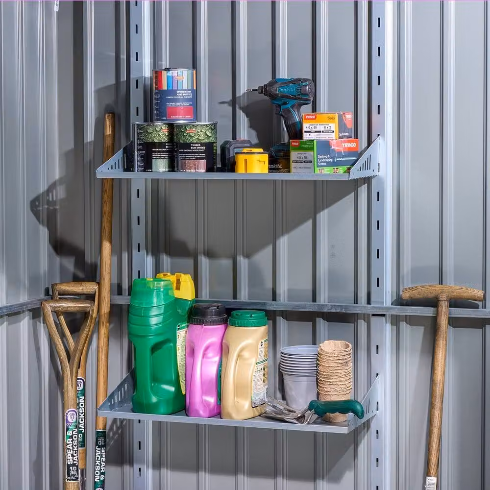 Rowlinsons Brentvale Metal Shelf Kit in Silver, W/D/H: 69 x 26.5 x 94 cm – 2