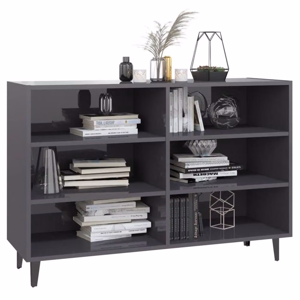 Berkfield Home High Gloss Grey Sideboard, W/D/H: 103.5 x 35 x 70 cm – 3
