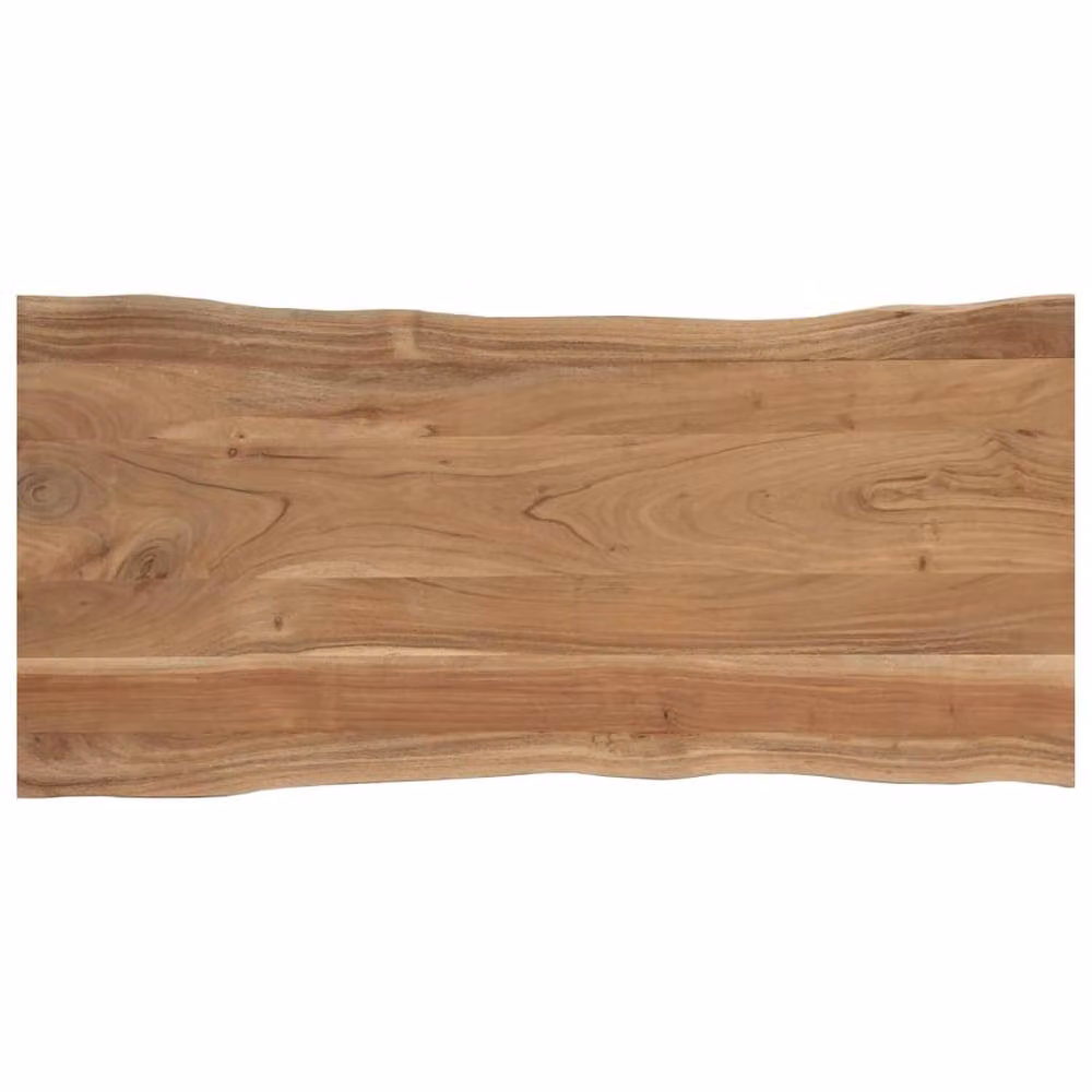 Berkfield Home Rectangular Solid Acacia Wood Dining Table in Brown, W/D/H: 120 x 58 x 76 cm – 2