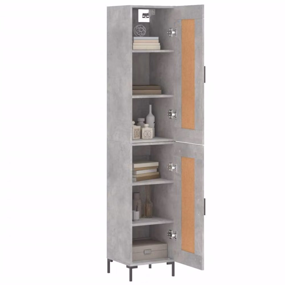 Berkfield Home Modern Highboard in Concrete Grey, W/D/H: 34.5 x 34 x 180 cm – 3