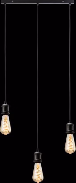 Netlighting Knightsbridge CALLA Vintage 3 Light Bar Pendant, Matt Black, E27