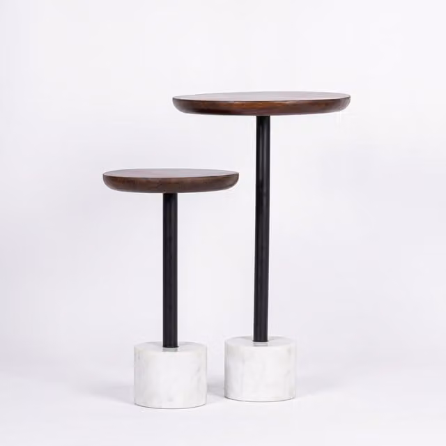 Elm Home And Garden Marble Arch Nest of Tables in Brown