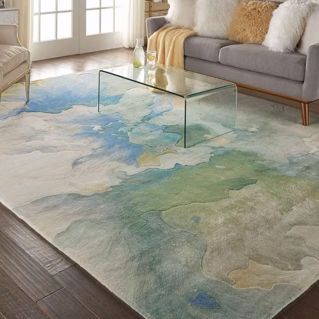The Rug Shop UK Multi Handmade Abstract Optical 3D Wool Rug, Multicolour, W: 170 cm, D: 220 cm