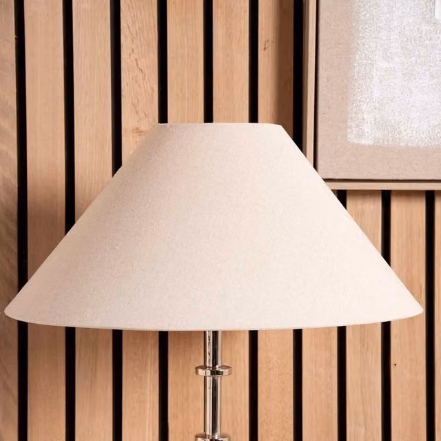 Ruma Natural Coolie Slubby Cotton Lamp Shade for Table and Floor Lamps in Beige, Diameter: 40.64 cm – 1