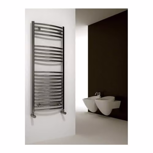 Bathroom Kingdom Diva Chrome Straight Heated Towel Rail, Silver, W: 400 mm, H: 800 mm – 1