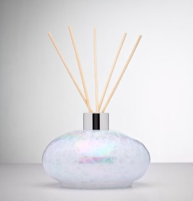 Sienna Glass White Oval Refillable Reed Diffuser