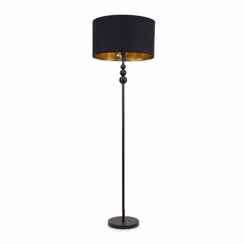 ValueLights Marissa Black and Gold Stacked Ball Floor Lamp with LED Bulb
