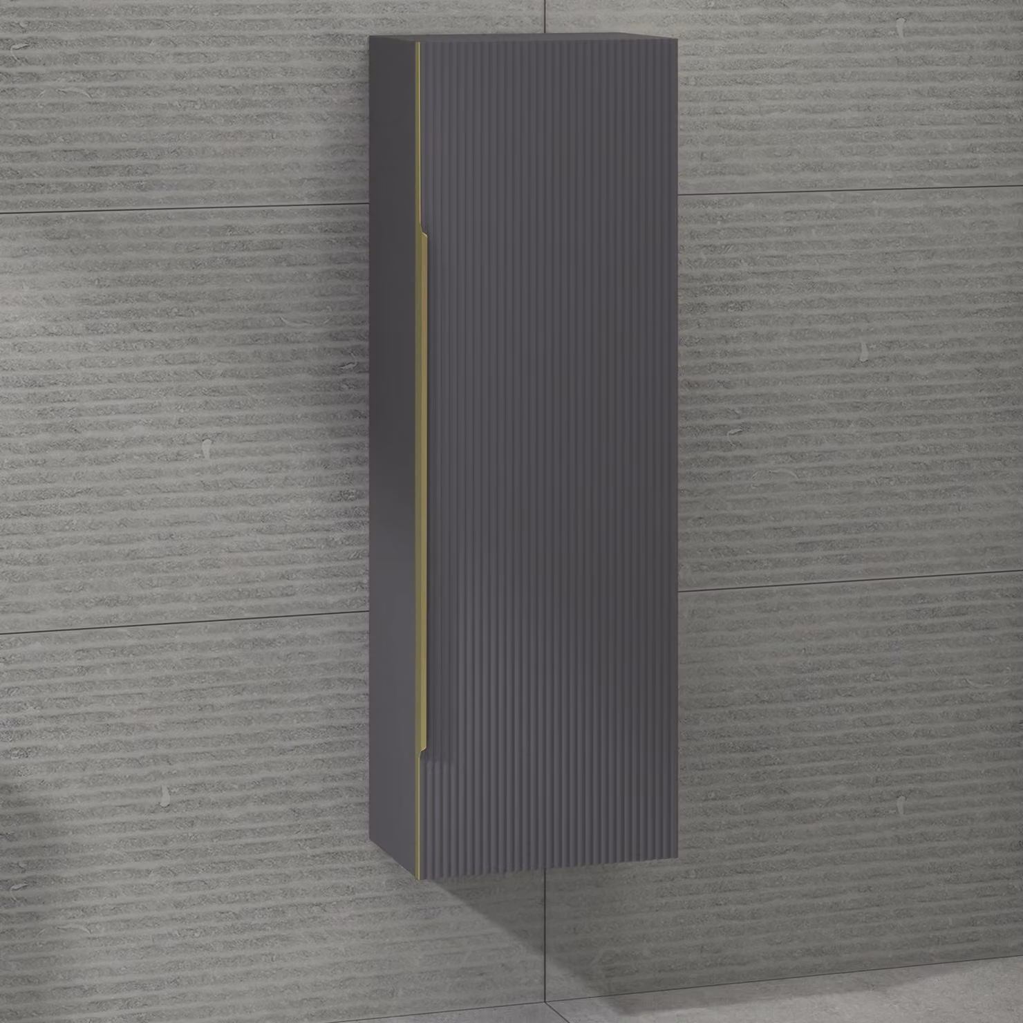 Royal Bathrooms Evora Wall Hung Tall Unit, Graphite Grey, W: 40 cm, D: 40 cm, H: 120 cm