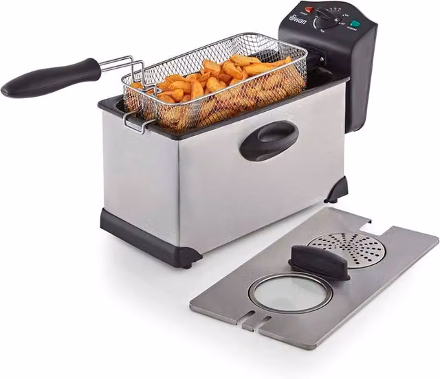 Swan 3 Litre Stainless Steel Oil Fryer in Silver