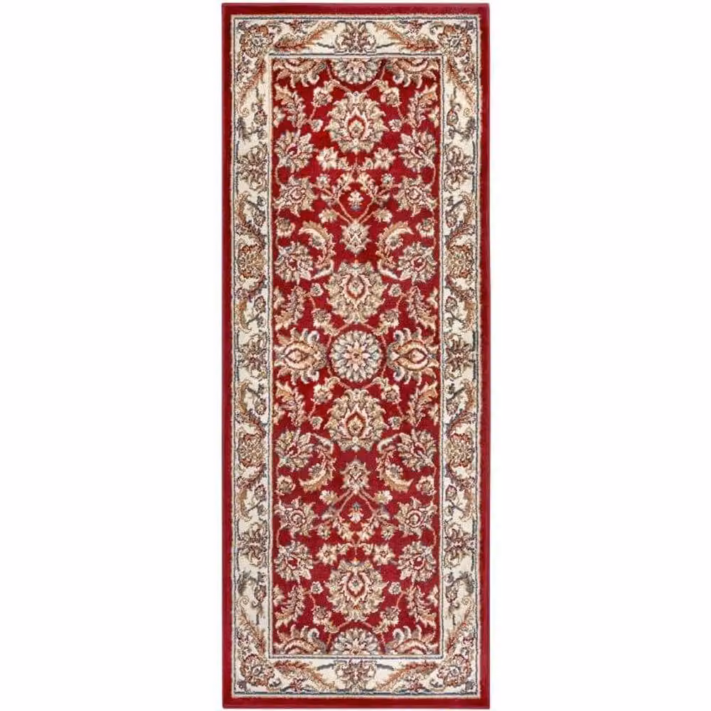 THE RUGS Reni Luxor Oriental Vintage Short Pile Living Room Rug Runner in Red, W: 80 cm, L: 240 cm – 5