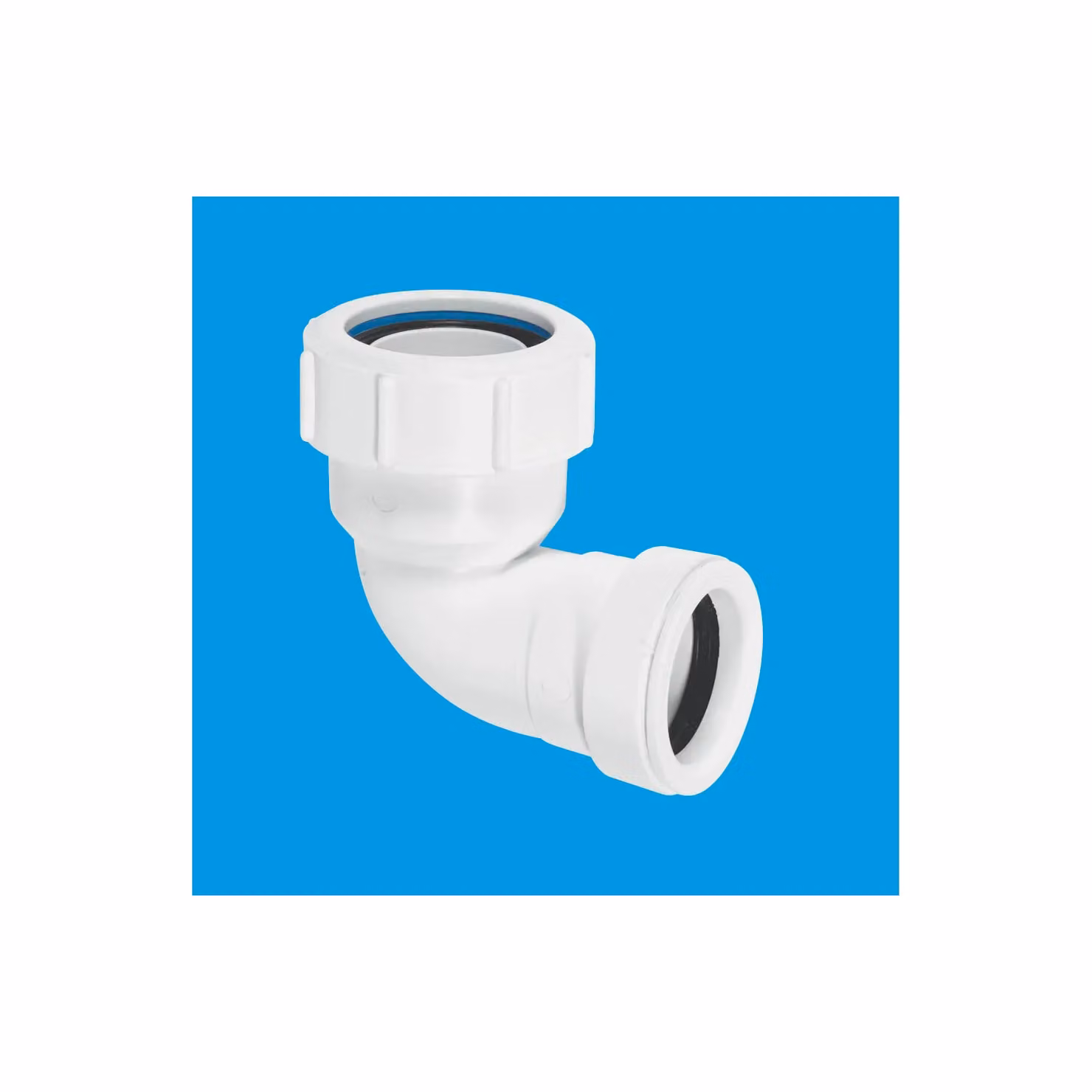 McAlpine 90 Degree Multifit Bend 1.25 inch to 32mm Pushfit in White – 2