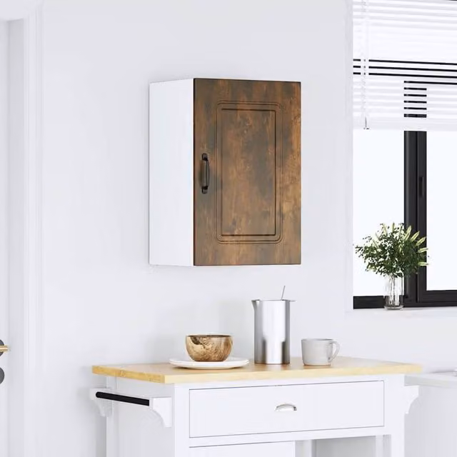 Berkfield Home Kalmar Kitchen Wall Cabinet in Smoked Oak Brown, W/D/H: 60 x 40 x 31 cm
