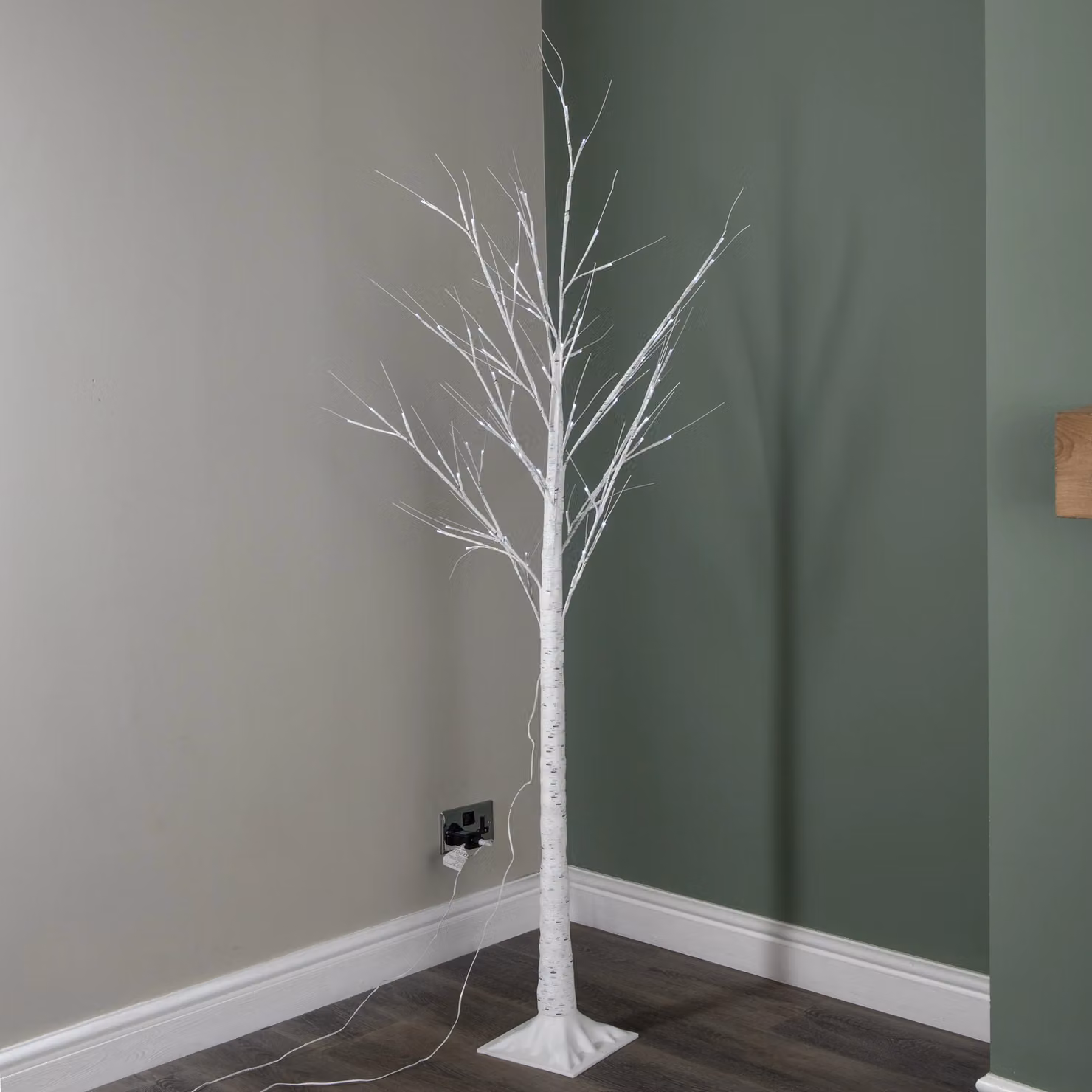 Samuel Alexander White Christmas Birch Tree with 80 Ice White LEDs, Height: 180 cm – 2