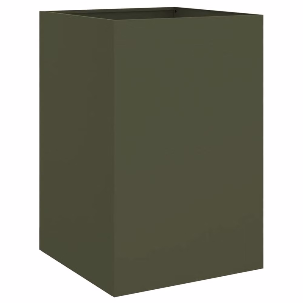 Berkfield Home Steel Planter Tub, Green, W: 52 cm, D: 48 cm, H: 75 cm – 2