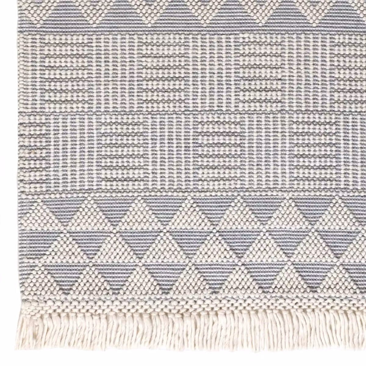 The Rug Shop UK Grey and White Modern Geometric Kilim Wool and Cotton Area Rug, W: 200 cm, L: 280 cm – 3