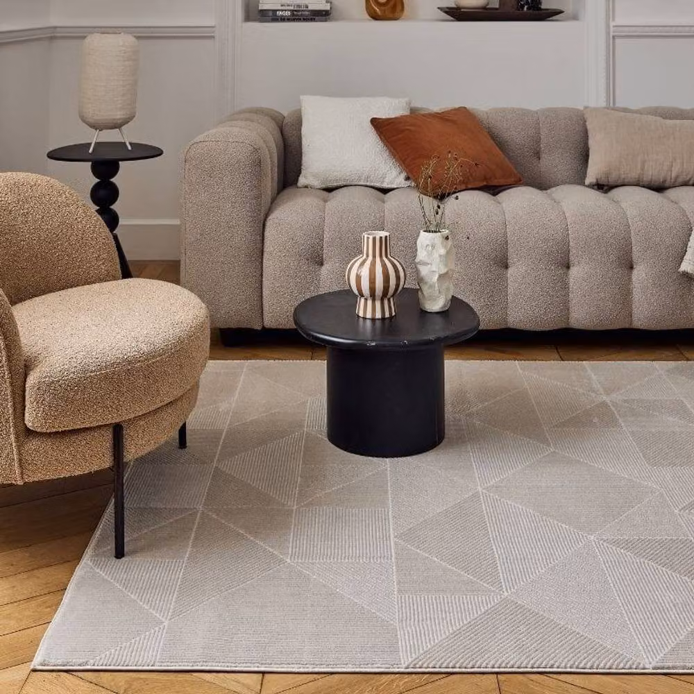 THE RUGS Carmel Geometric Modern Beige Rug, W: 160 cm, L: 230 cm – 3
