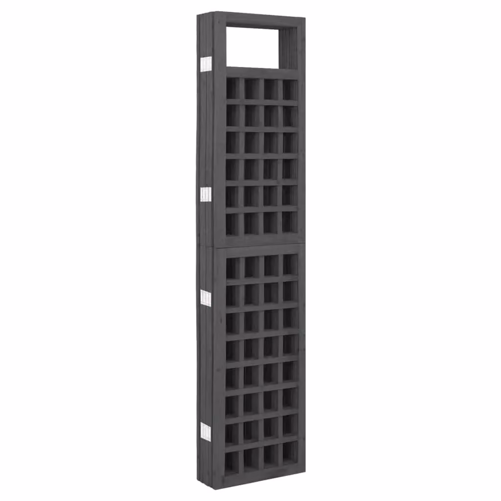 Berkfield Home 6-Panel Trellis Room Divider in Black Solid Fir Wood, W: 242.5 cm, H: 180 cm – 4