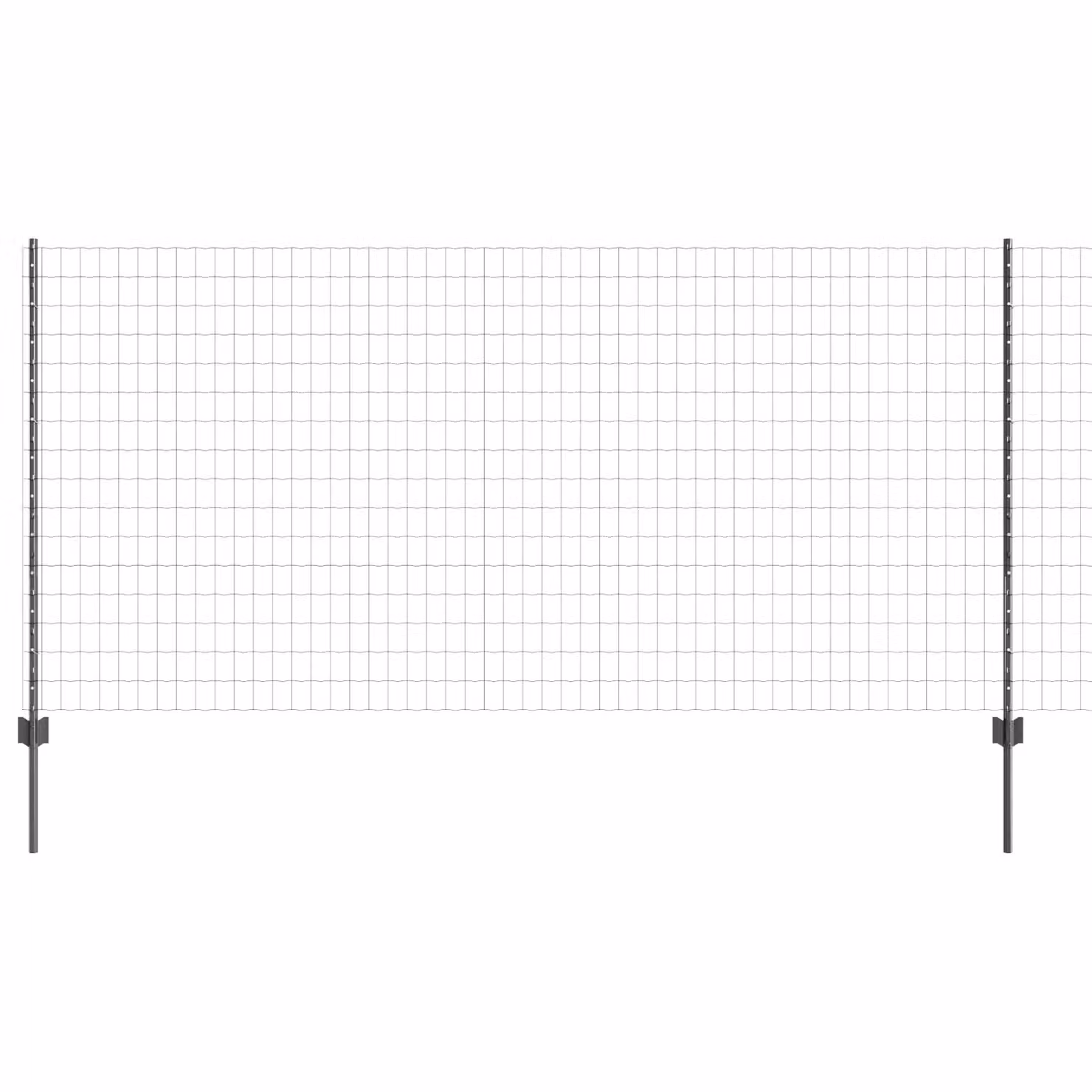 Berkfield Home Euro Fence Steel with 10 U Posts, Grey, W: 10 m, H: 1.2 m – 2