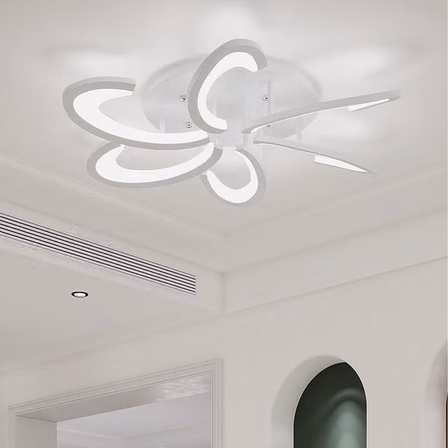 Komore White Sculptural Petal Form LED Energy Saving Ceiling Light