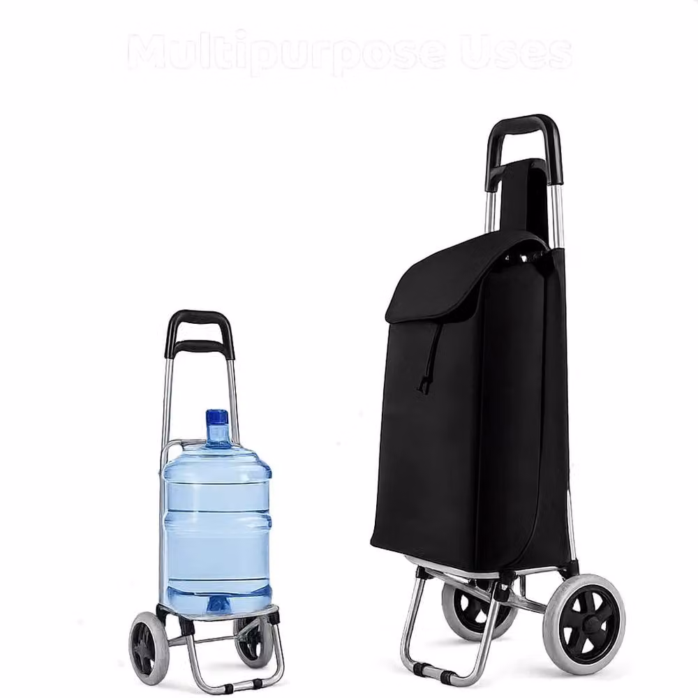 VOGREX Lightweight Waterproof 2-Wheel Foldable Shopping Trolley Bag in Black – 4