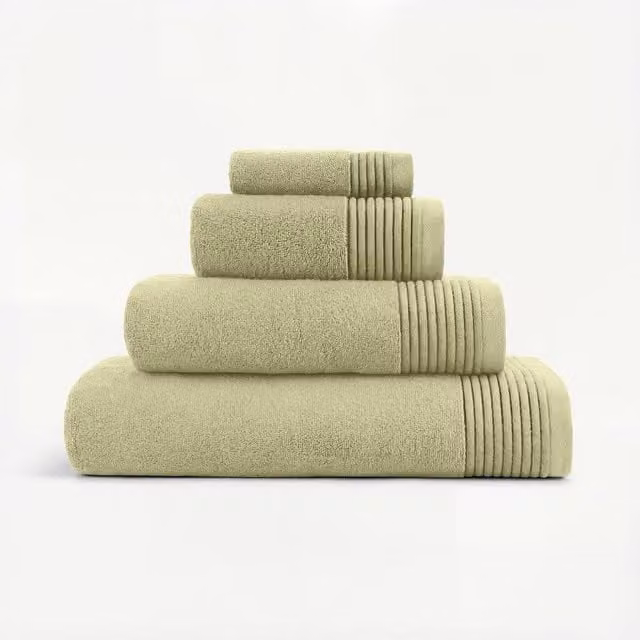 Bedable Plush Zero-Twist Cotton Terry Towel Set in Green