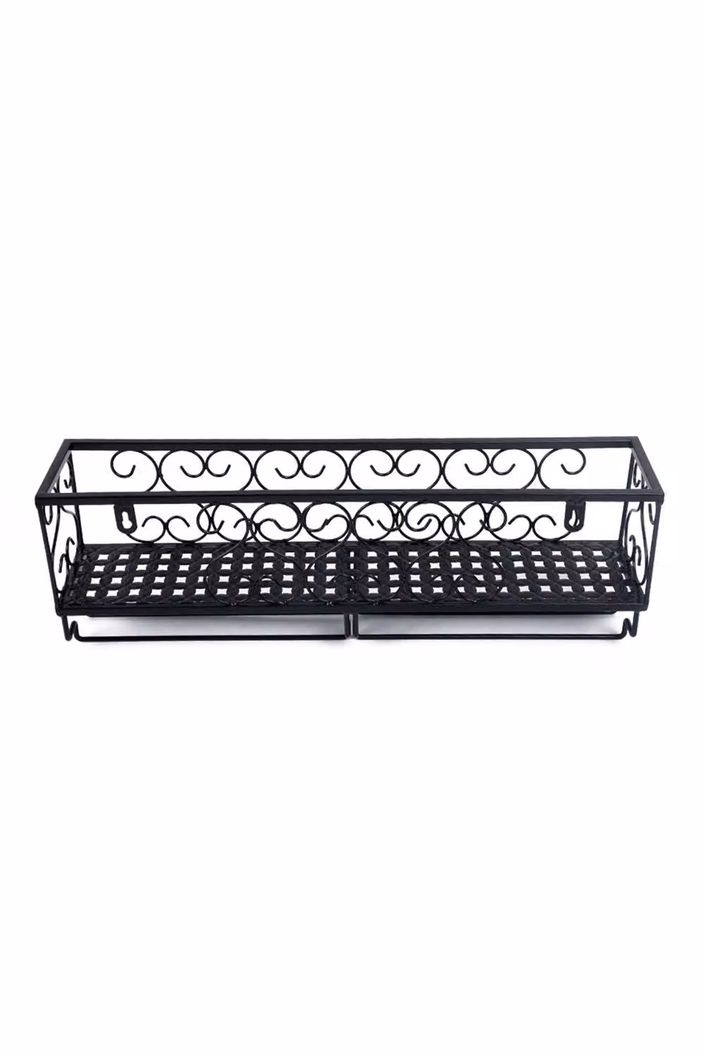 ExtraStar Wall Mounted Metal Wine Glass Rack and Storage Shelf in Black – 2