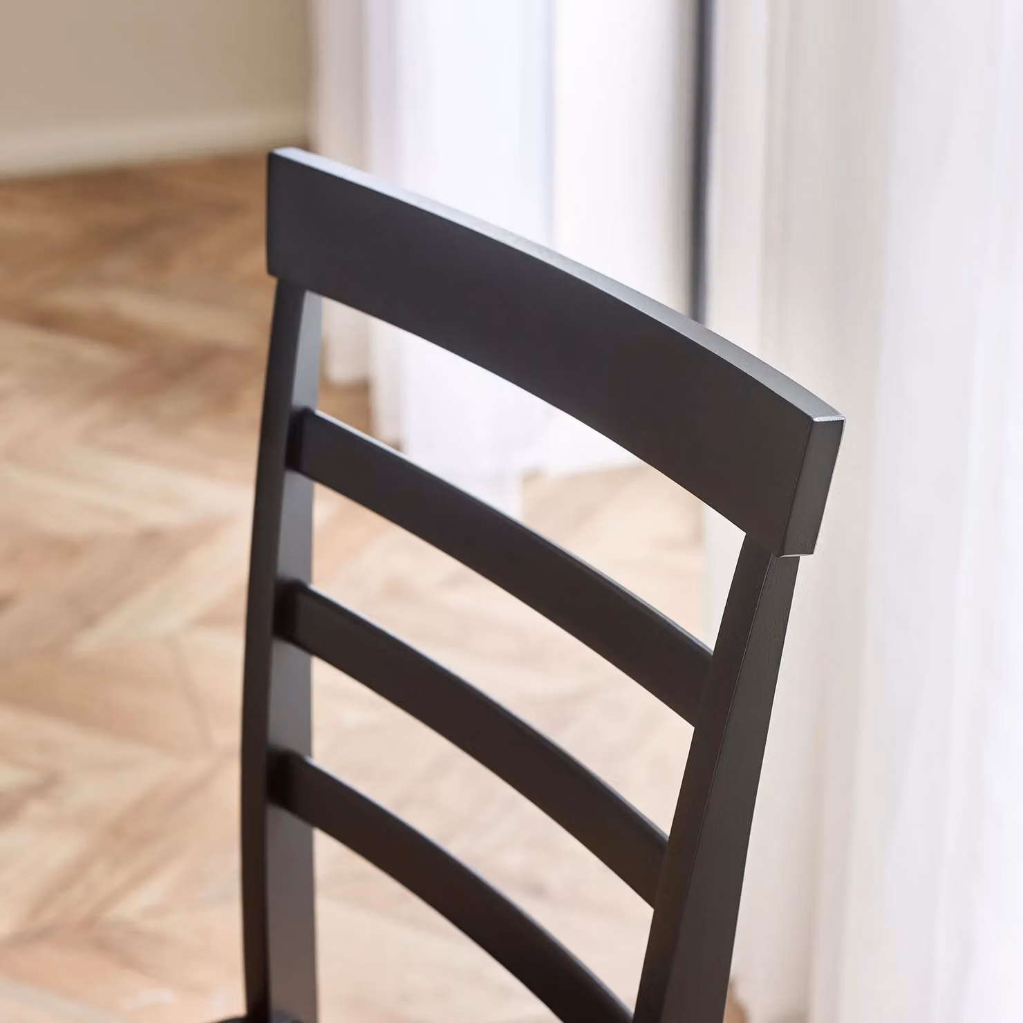 FurnitureboxUK Set of 2 Whitby Solid Rubberwood Dining Chairs in Black – 3
