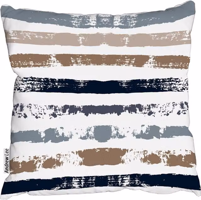 Andrew Lee Brush Strokes Square Cushion, White, W: 60 cm x D: 60 cm