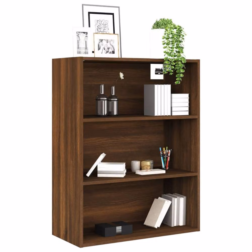 Berkfield Home Hanging Wall Cabinet, Brown Oak, W: 69.5 cm, D: 32.5 cm, H: 90 cm – 3