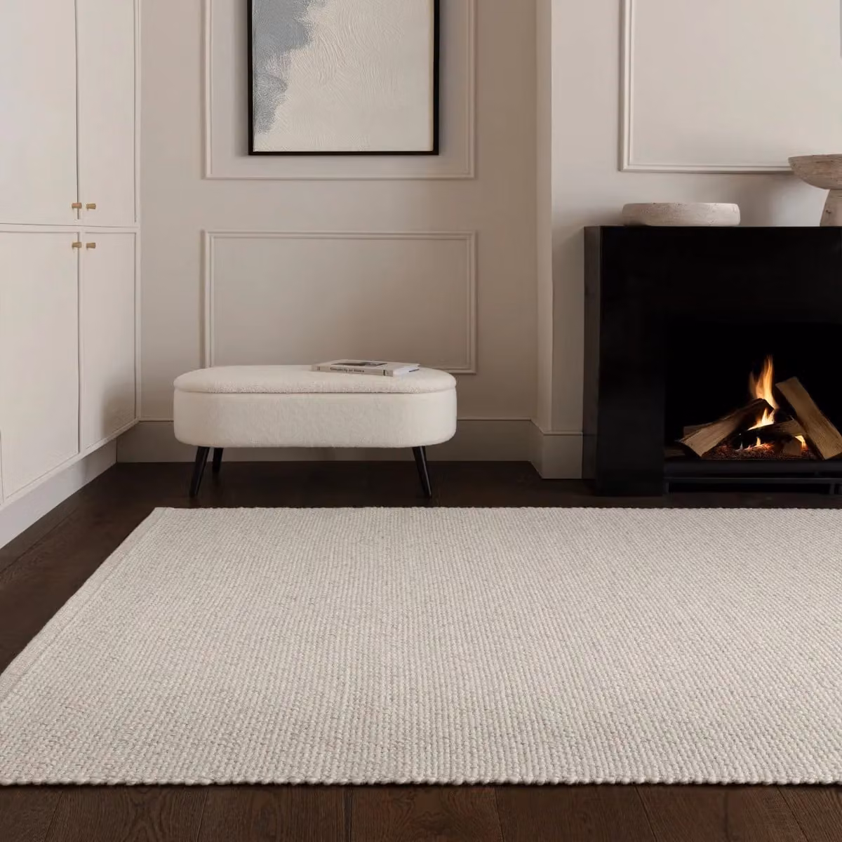 The Rug Shop UK Cream Modern Plain Handmade Area Rug, W: 200 cm, D: 290 cm – 1