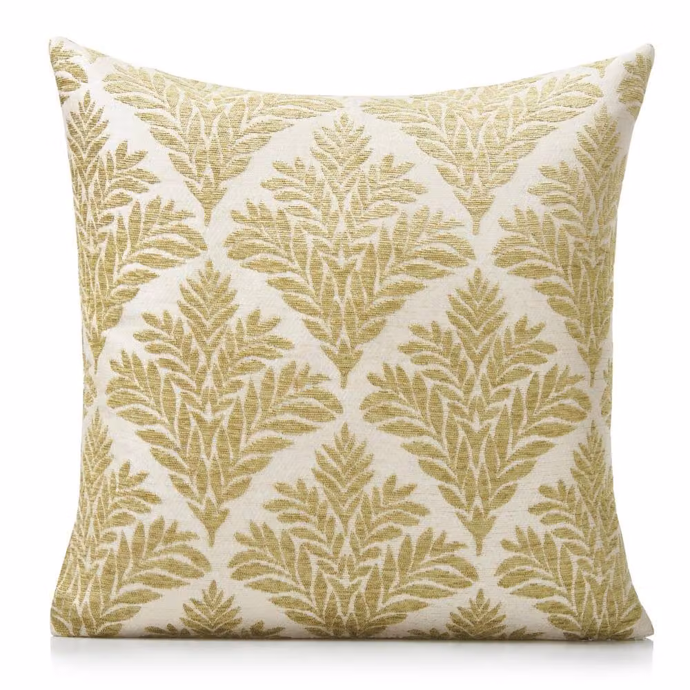 Luxor Living Set of 4 Green Chenille and Velvet Square Cushions with Hollow Fibre Pads, W/D/H: 45 x 45 x 45 cm – 2