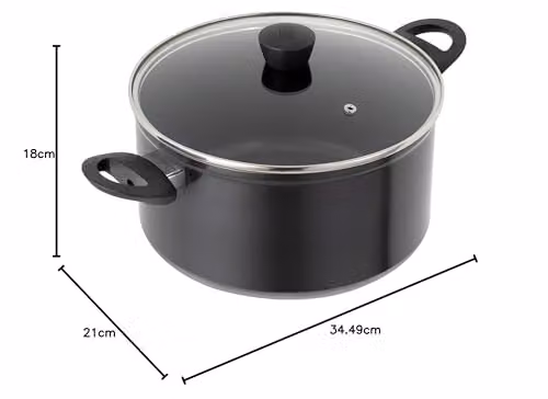 Kuhn Rikon Black Non-Stick Forged Aluminium Casserole Pan, 3 l, Diameter: 20 cm – 6