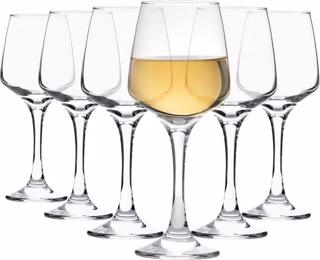 LAV Lal Transparent White Wine Glasses, 295 ml, Pack of 6 – 1