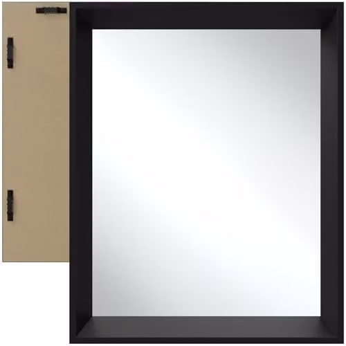 tectake Rectangular Minimalist Wall Mirror in Black, W: 40.6 cm, H: 50.8 cm – 1