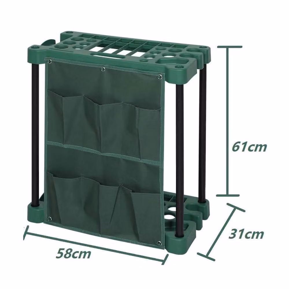 Hinsinc Tidy Tool Garden Tool Storage Organizer Rack Stand in Green – 2