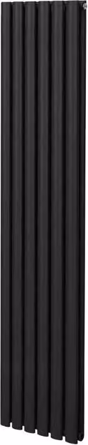 Monstershop Oval Column Steel Radiator in Black, H: 180 cm, W: 36 cm, D: 36 cm