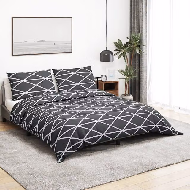 Berkfield Home Grey Cotton Duvet Cover and Pillowcase Set, 200 x 200 cm
